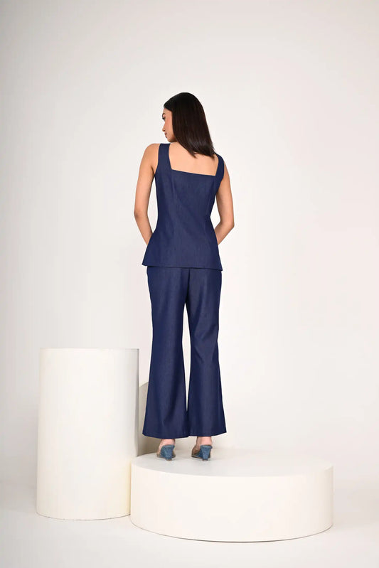 Cotton Denim Pant Suit Set