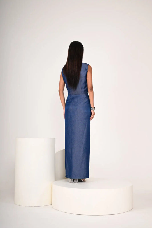 Sleeveless Crop Top & High Waisted Skirt