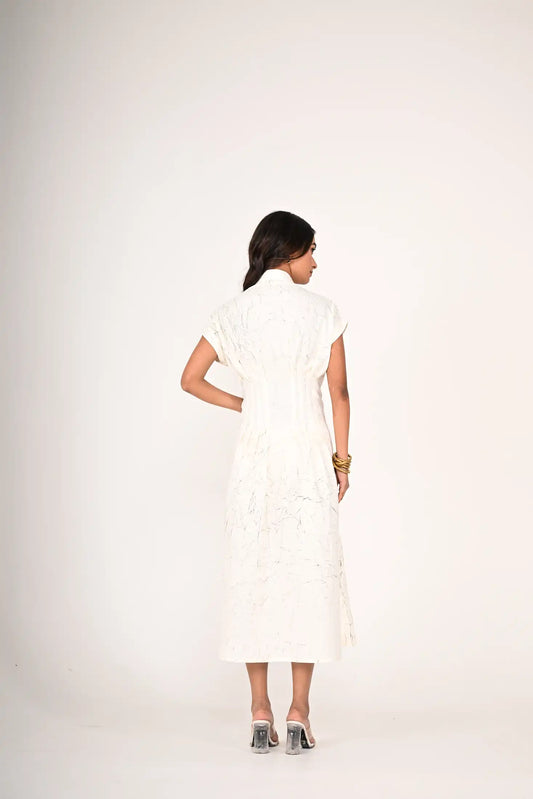 Off White Printed Dress
