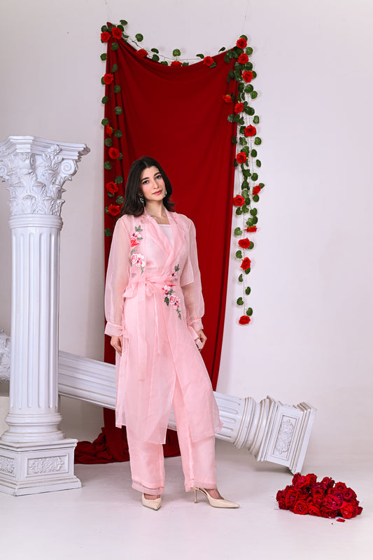 Trench jacket with Organza Pant