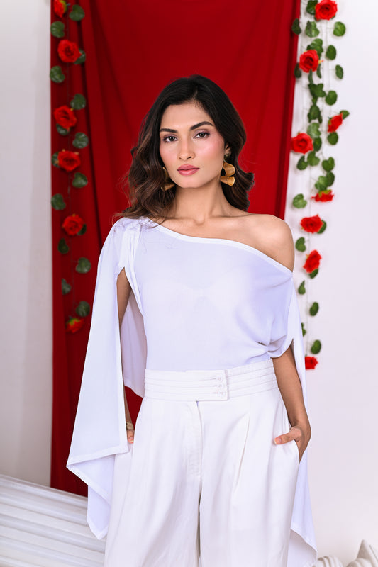 White Cutsleeve Multipurpose Top