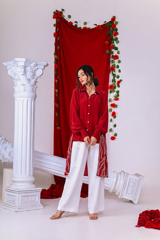 Red Pearl Work Shirt