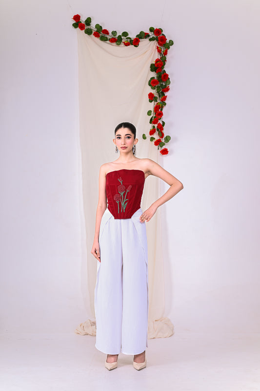 Rose Applique Corset Top