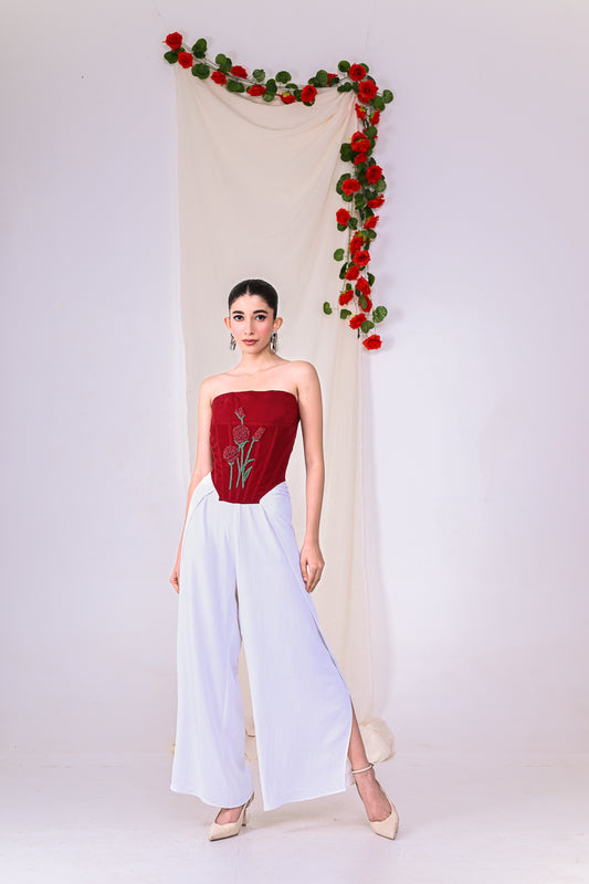 Rose Applique Corset Top