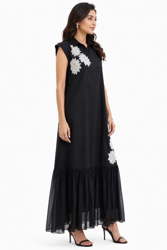 Black Dress with Rose Lace