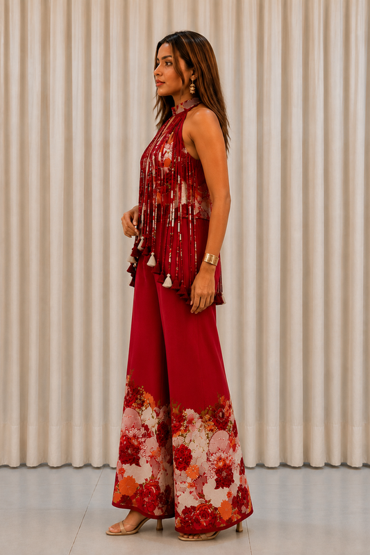 Halter-neck Tassel Top & Pant