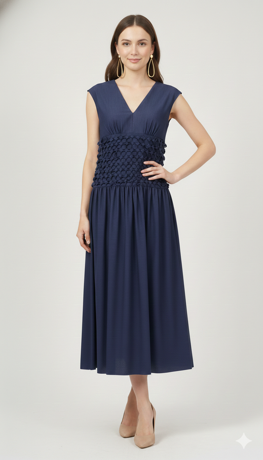 Soft Denim Ruching Dress