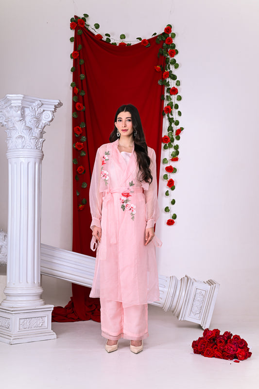 Trench jacket with Organza Pant