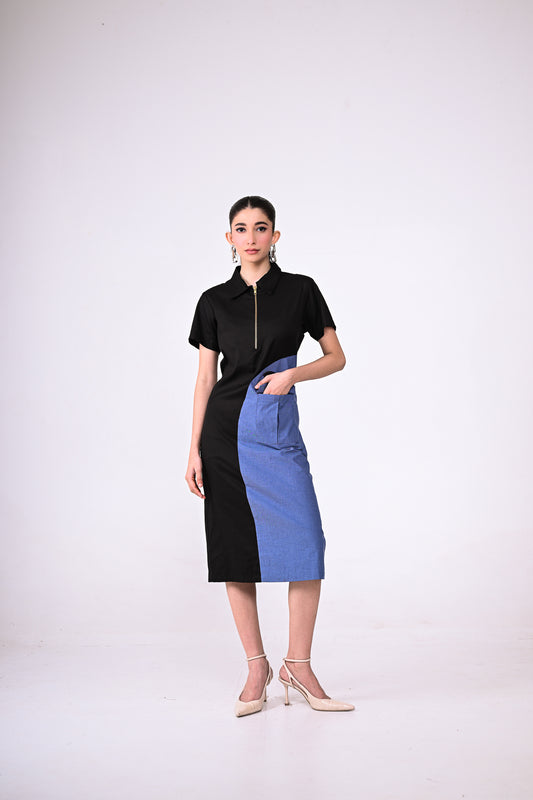 Black & Blue Denim Dress