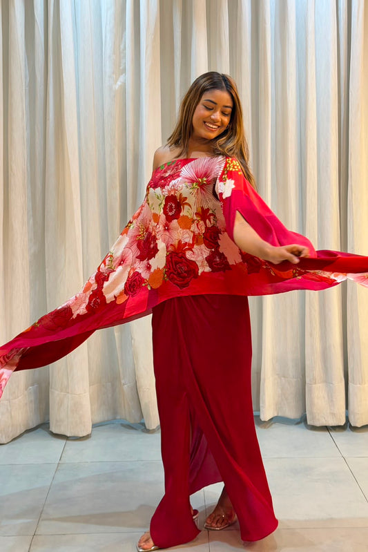 Cape-Style Top & Skirt